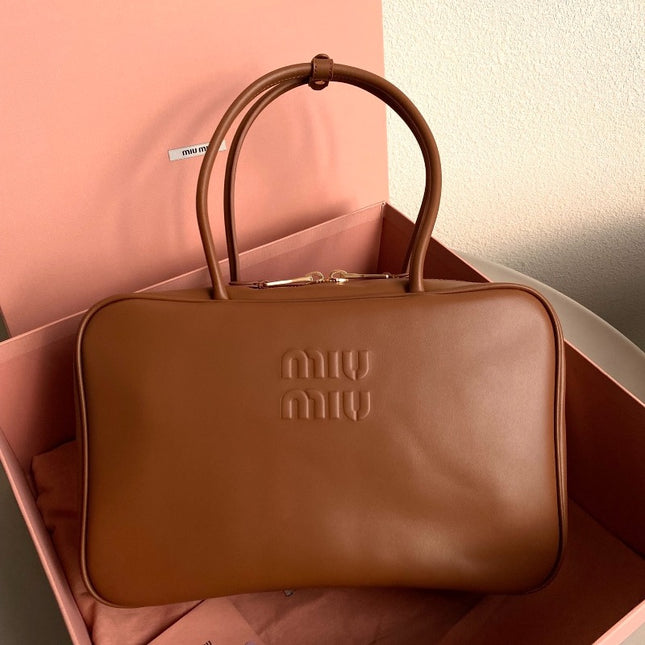 MIU 레더 탑 핸들백