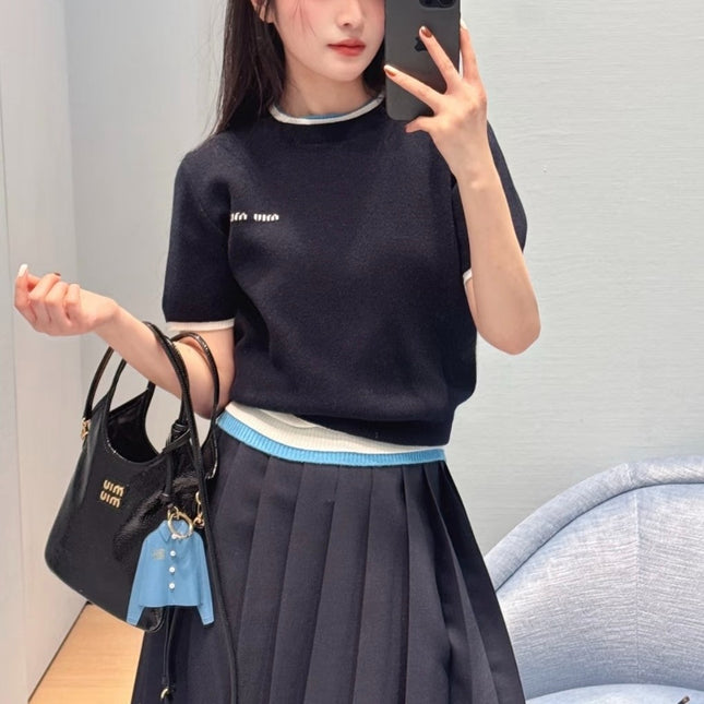 MIU 캐시미어 크루넥 니트